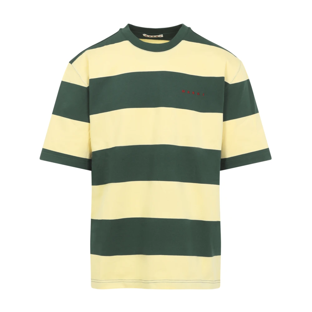 Marni Men's Multicolor T-Shirts, S, Maxi-Stripe Cotton T-Shirt