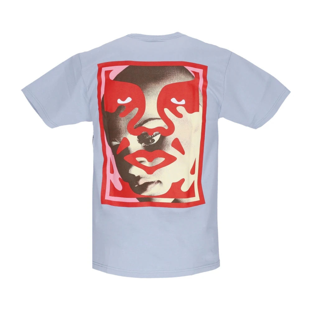 Obey Klassieke Dubbelzijdige Tee Zachte Katoen Gray Heren