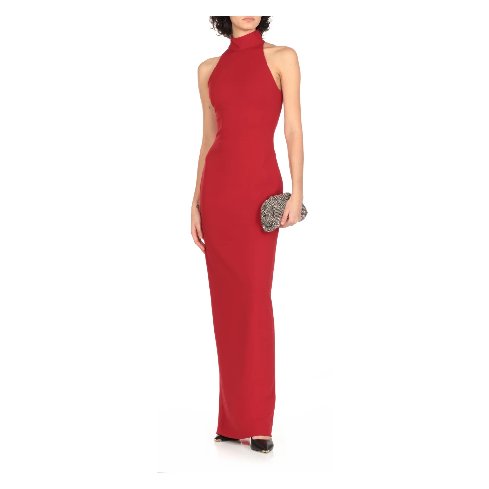 Solace London Rode Mouwloze Jurk met Hoge Hals Red Dames