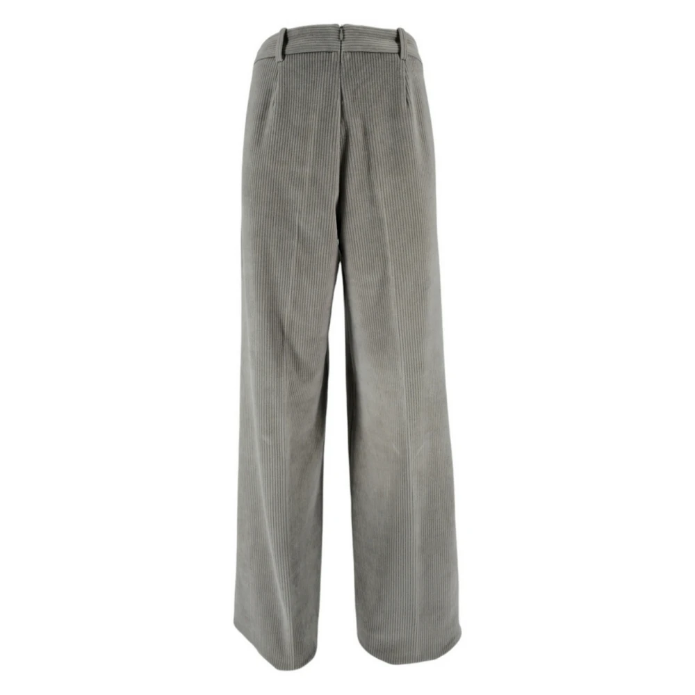 Circolo 1901 Fluwelen Grijze Broek Vrouwen White Dames