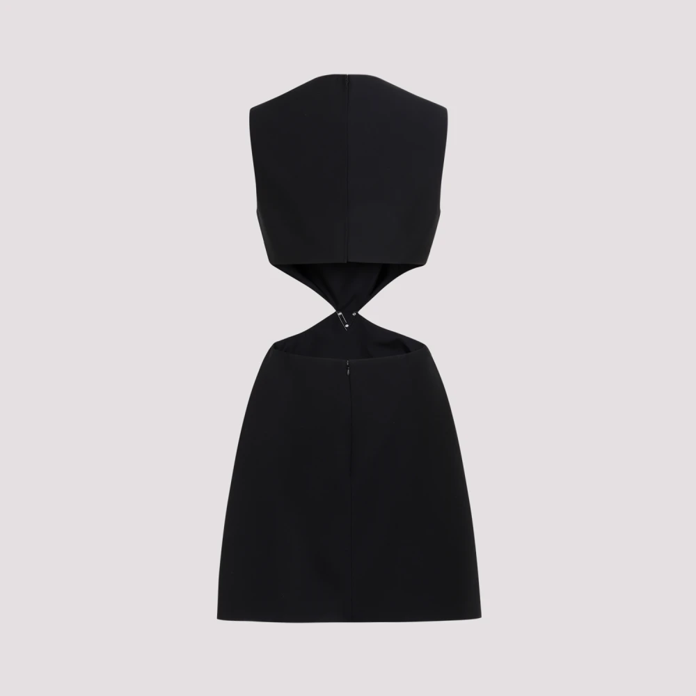 Valentino Zwarte Mini Jurk met V Logo Black Dames