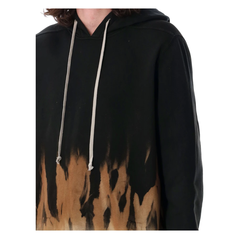 Rick Owens Zwart Vlammen Gebreide Oversized Hoodie Black Heren