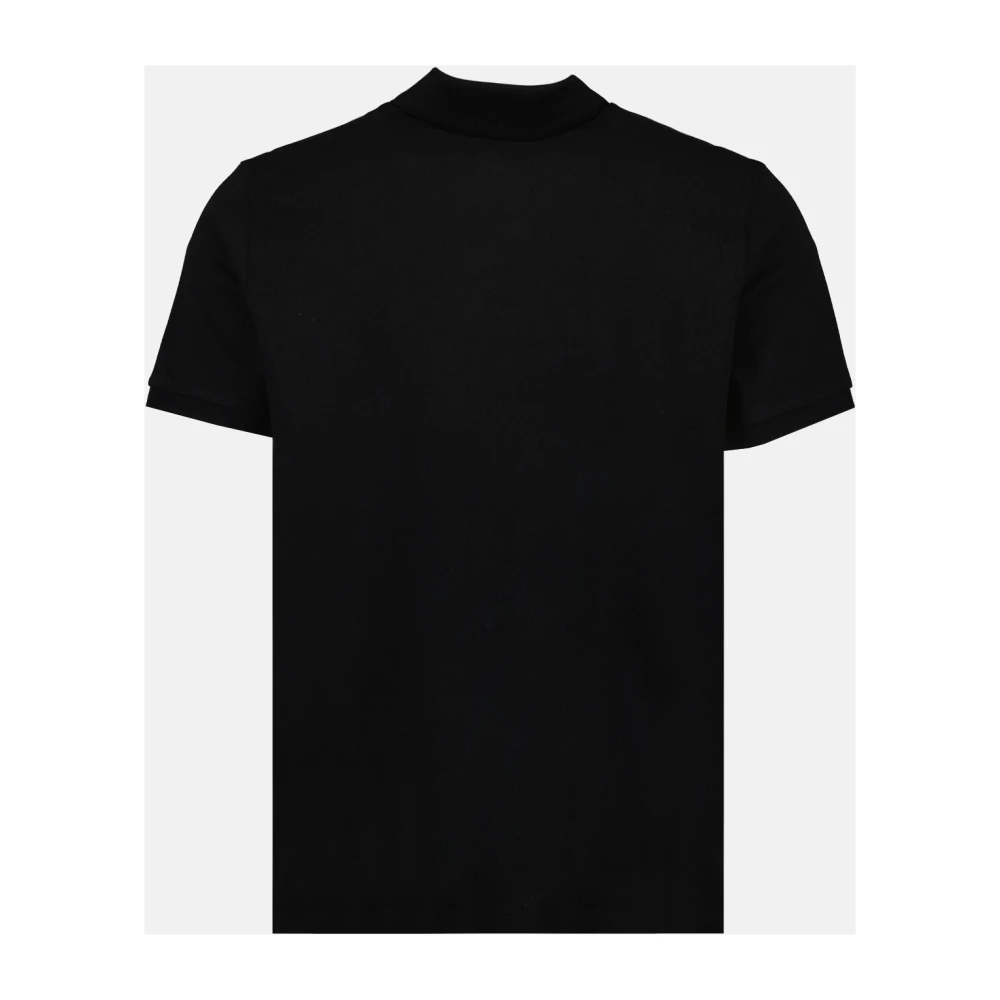 Moncler Leren Logo Polo Shirt Black Heren