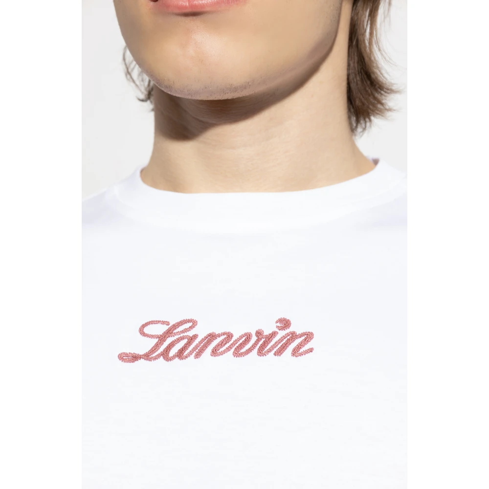 Lanvin T-shirt met geborduurd logo White Heren
