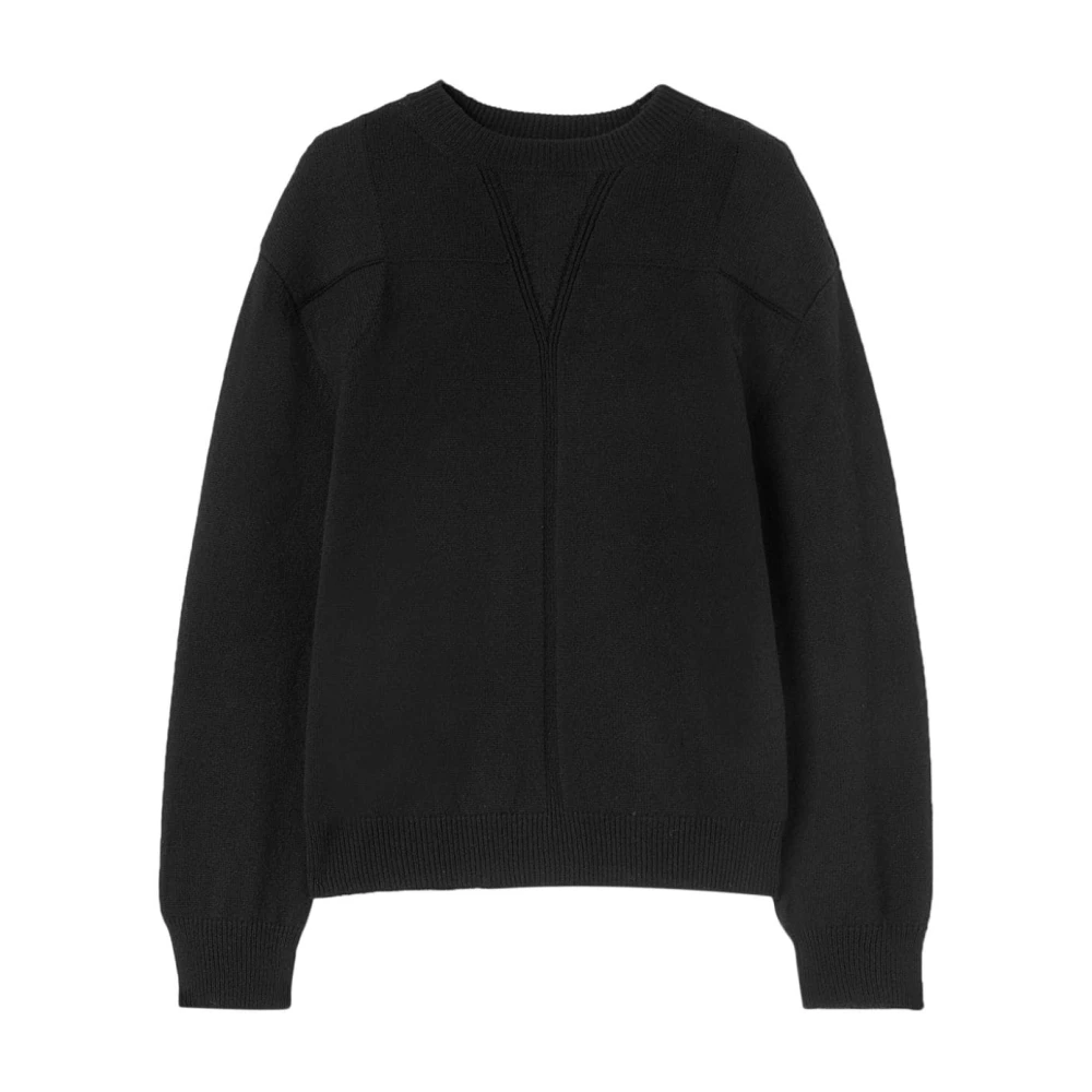 Jil Sander Zwarte Gebreide Trui met Ronde Hals Black Heren