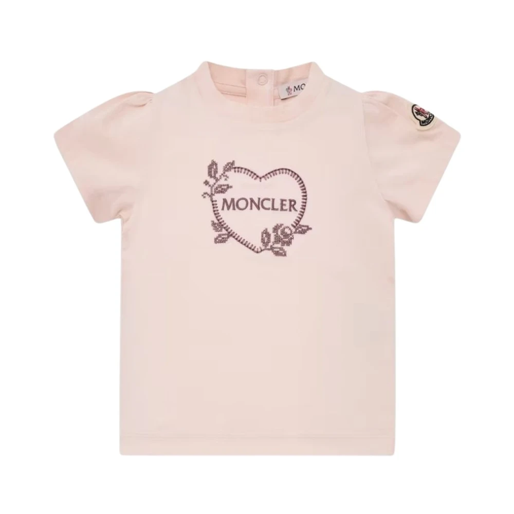 Moncler Kids Short Sleeve T-Shirts, Unisex, 2 Y, Enfant Baby Heart T Shirt Size: 3Y, Colour: Pink
