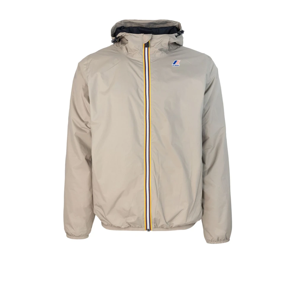 K-Way Men's Beige Waterproof Nylon Coats