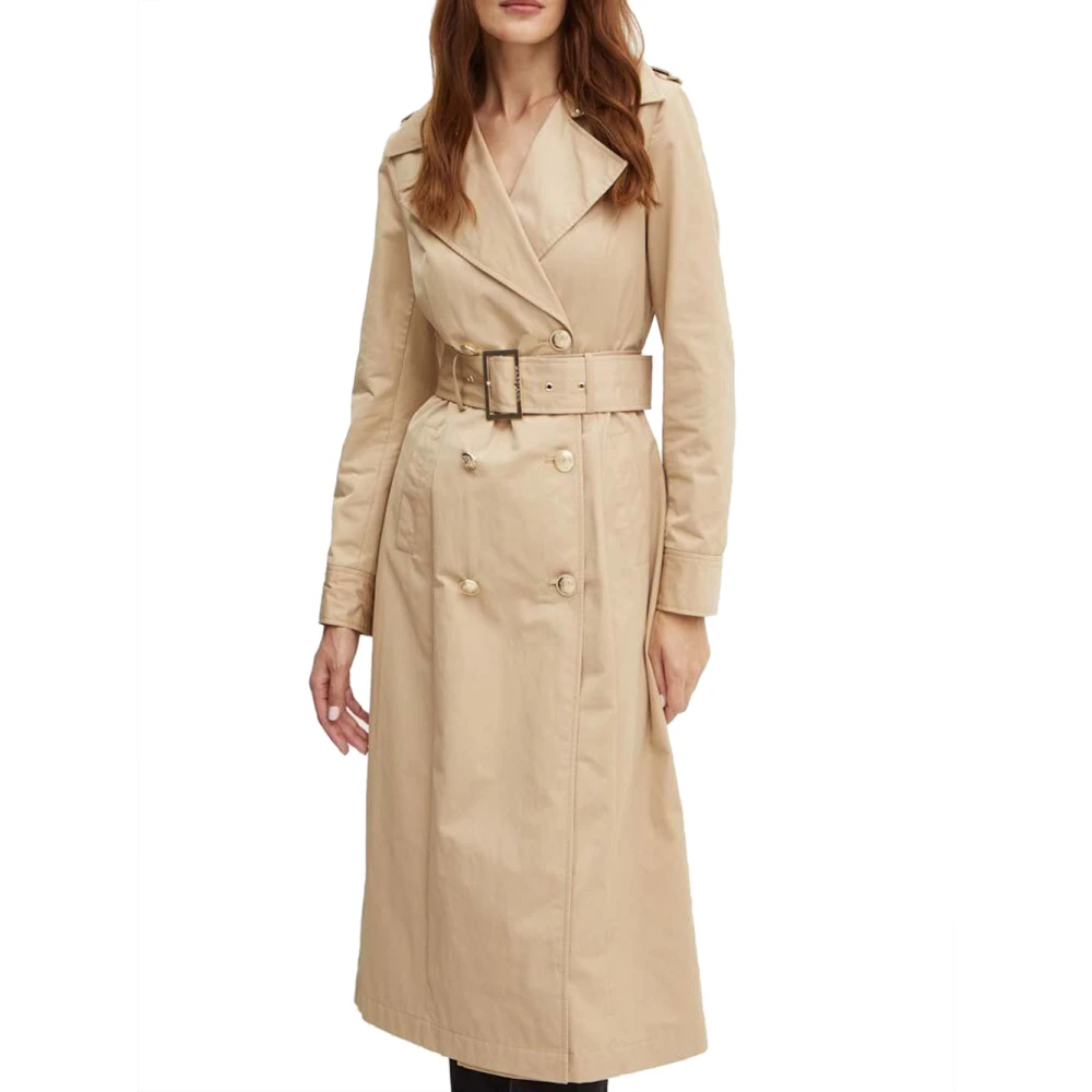 Guess Herb Tan Trench Coat Brown Dames