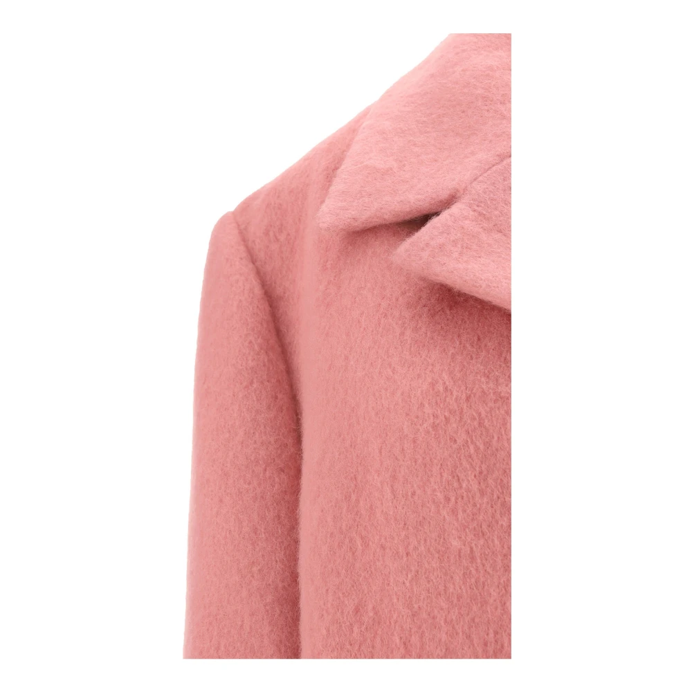 Jil Sander Wollen Kaban Jas met Mohair Mix Pink Dames