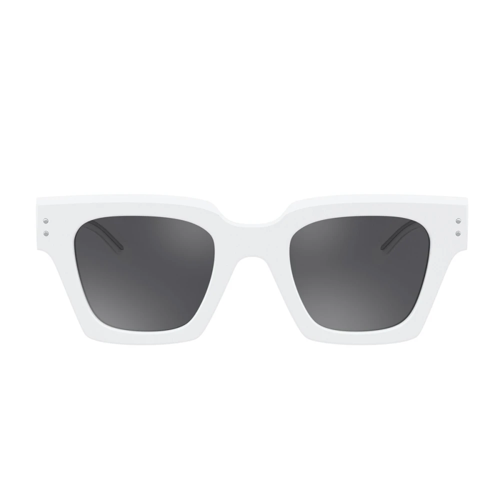 Dolce & Gabbana Vierkante zonnebril met wit montuur en spiegelende zwarte grijze lenzen White Unisex