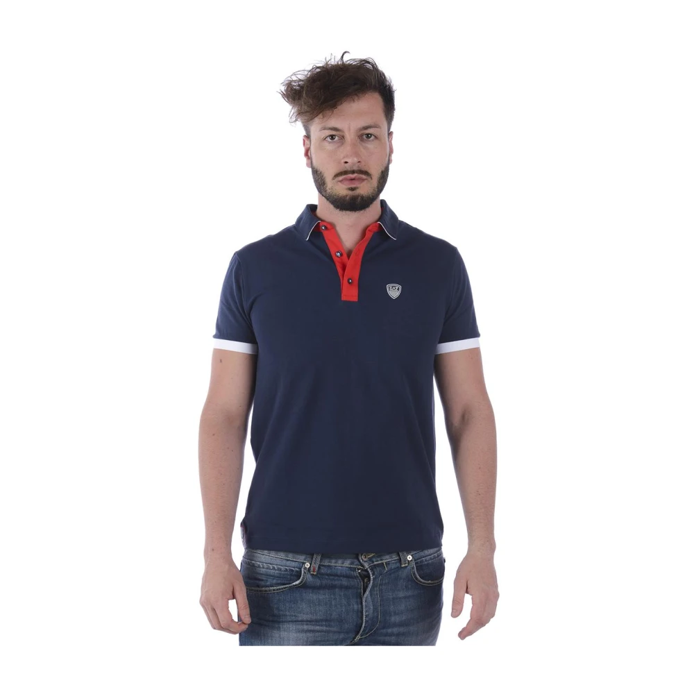 Emporio Armani EA7 Polo Shirts Blue, Herr