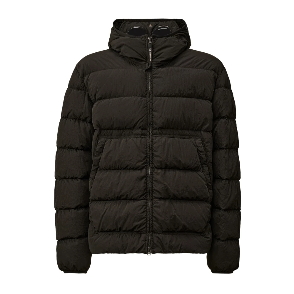 C.P. Company Zwarte Donsjas Goggle Stijl Black Heren