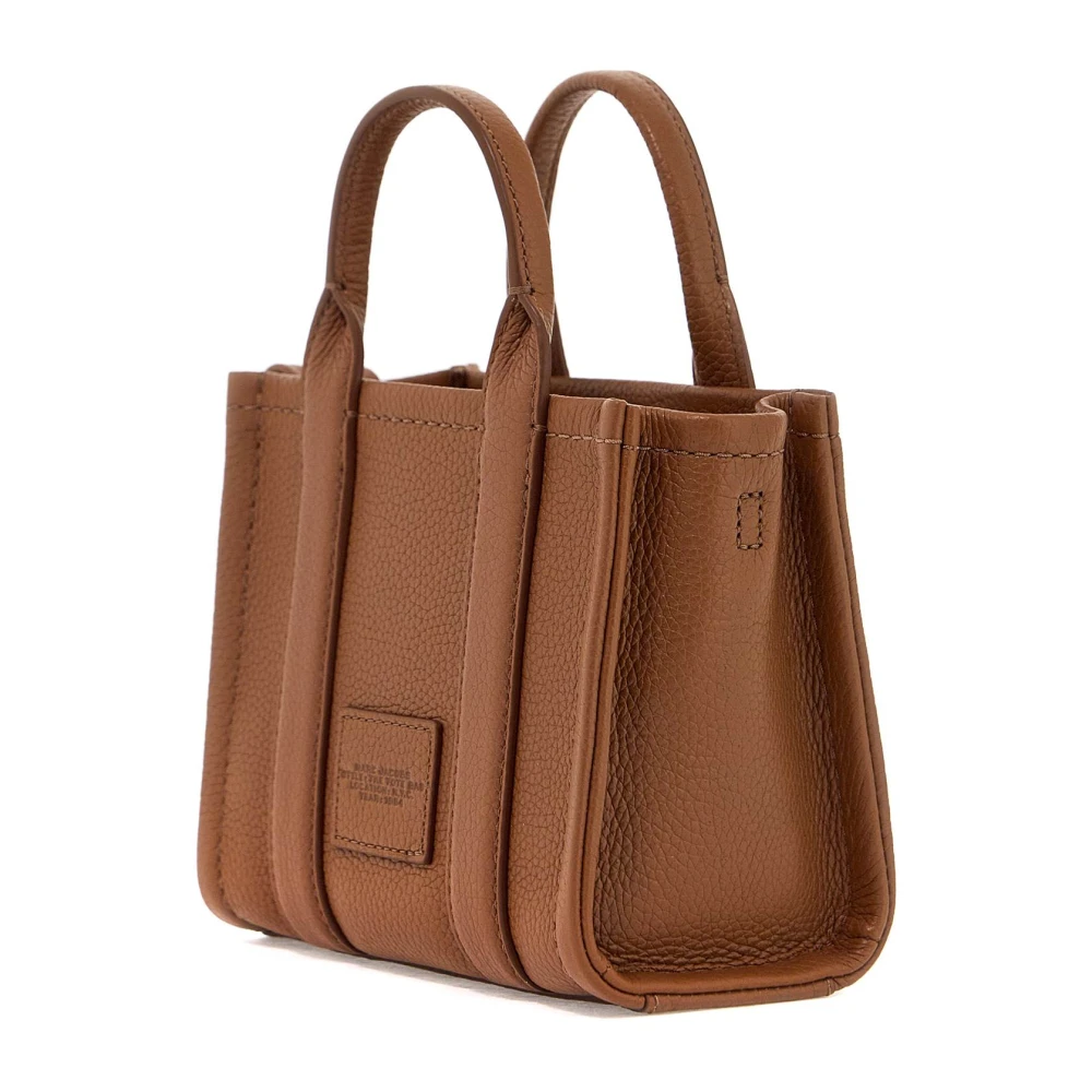 Marc Jacobs Grained Leather Mini Tote Bag Brown Dames
