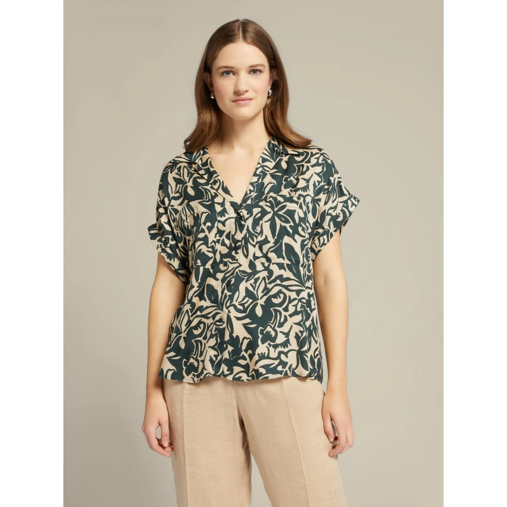 Elena Mirò Gedrukte Ecovero™ Viscose Shirt Multicolor Dames