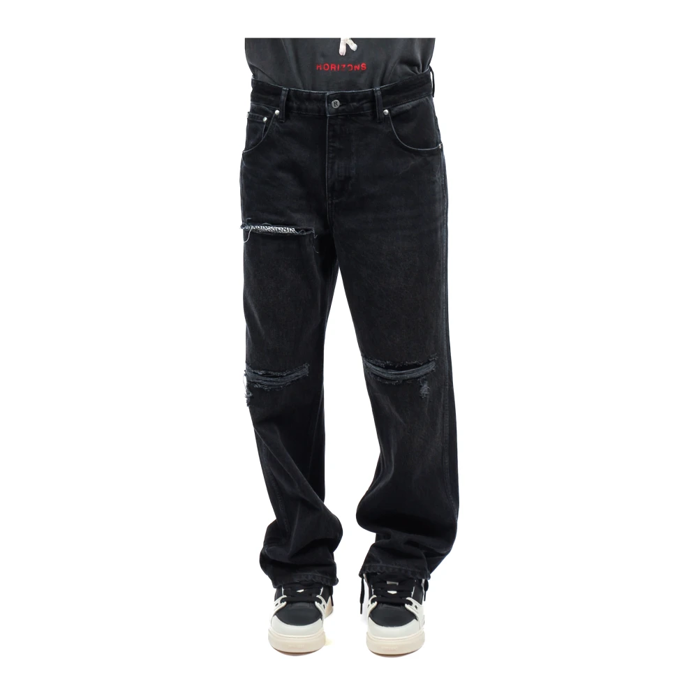 Represent Zwarte R3D Destroyer Baggy Ripped Jeans Black Heren