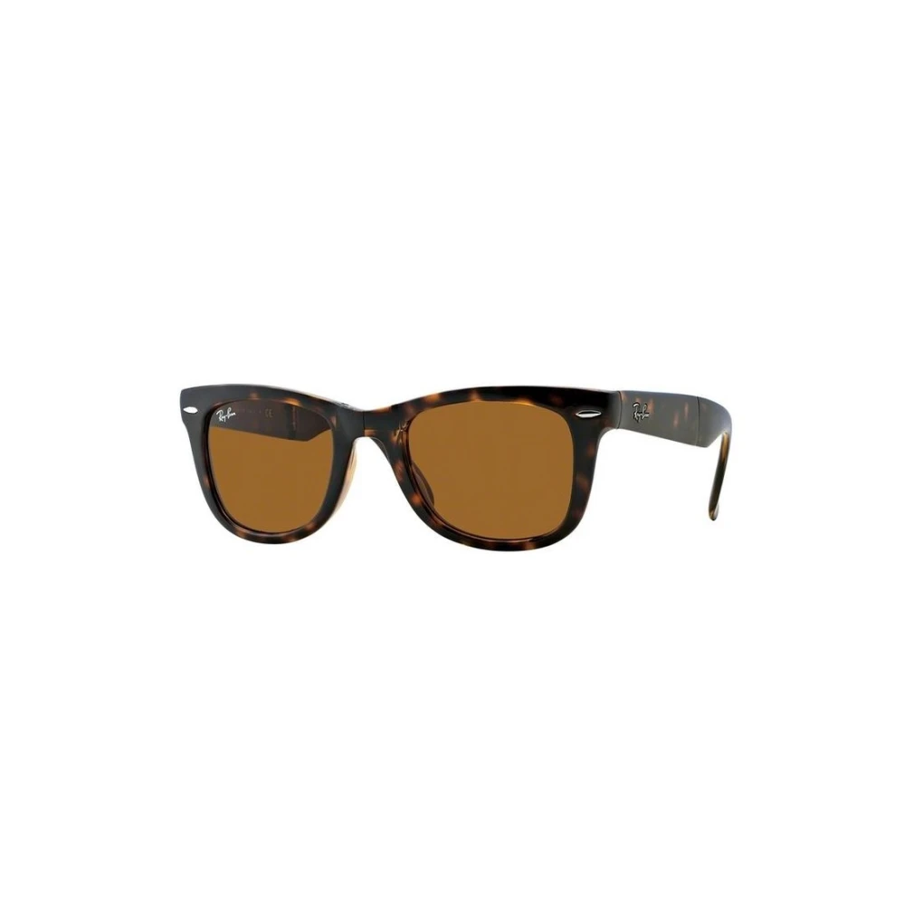 Ray-Ban Unisex Brown Rectangle Tortoise Folding Wayfarer 4105 Sunglasses - Image 8