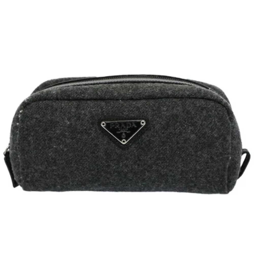 Prada Vintage Pre-owned Fabric clutches Gray Dames