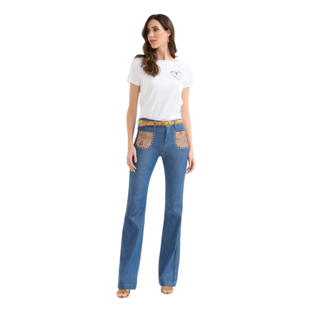 Alviero Martini 1a Classe Stijlvolle Flared Jeans voor Vrouwen Blue Dames