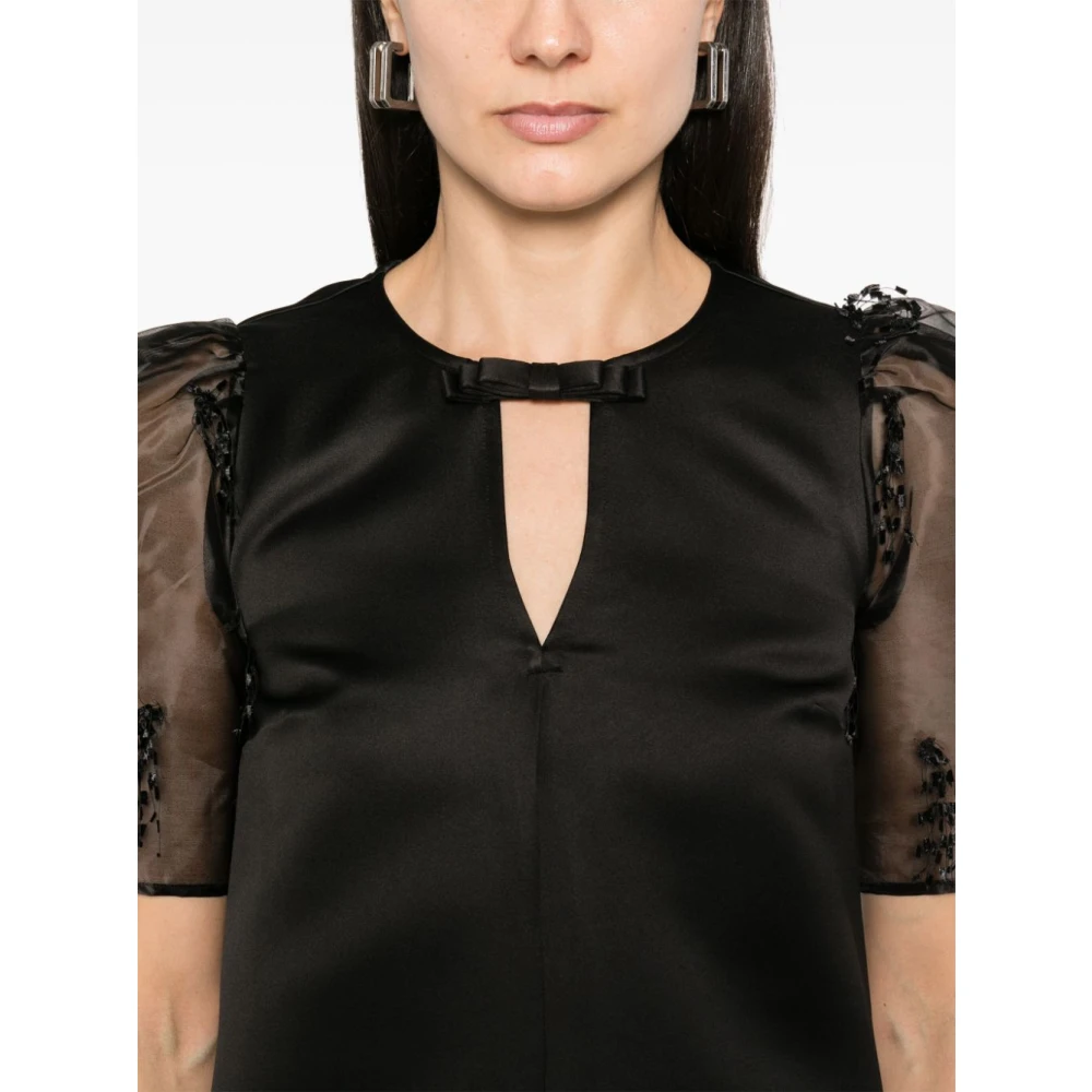 Ganni Elegante Nero Jurk Black Dames