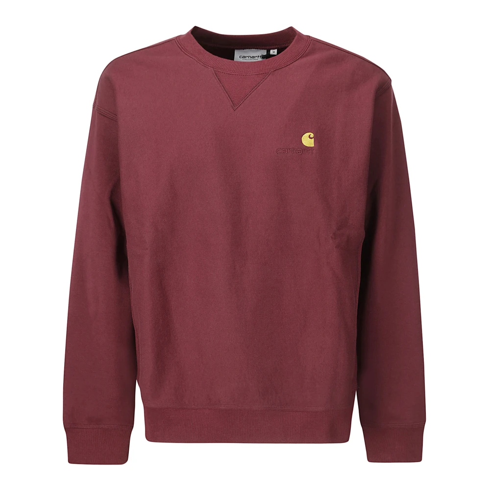 Carhartt WIP Geborduurd Logo Crew-Neck Sweatshirt Red Heren