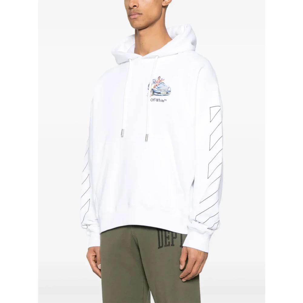 Off White Hoodie met geborduurd logo White Heren