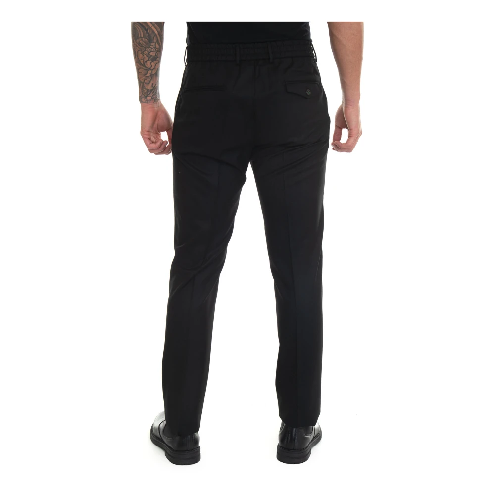 Berwich Flanellen broek met elastische taille Black Heren