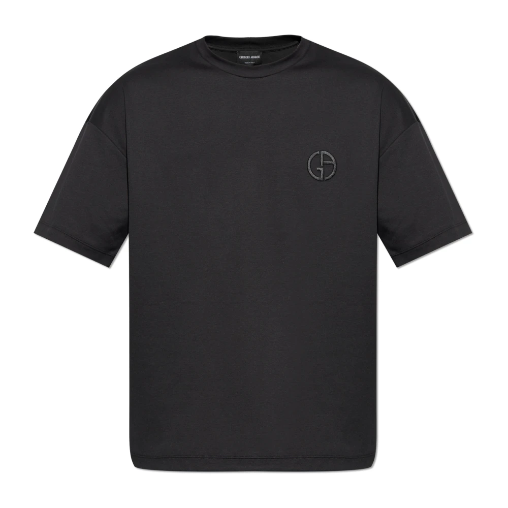 Giorgio Armani T-shirt met logo Black Heren