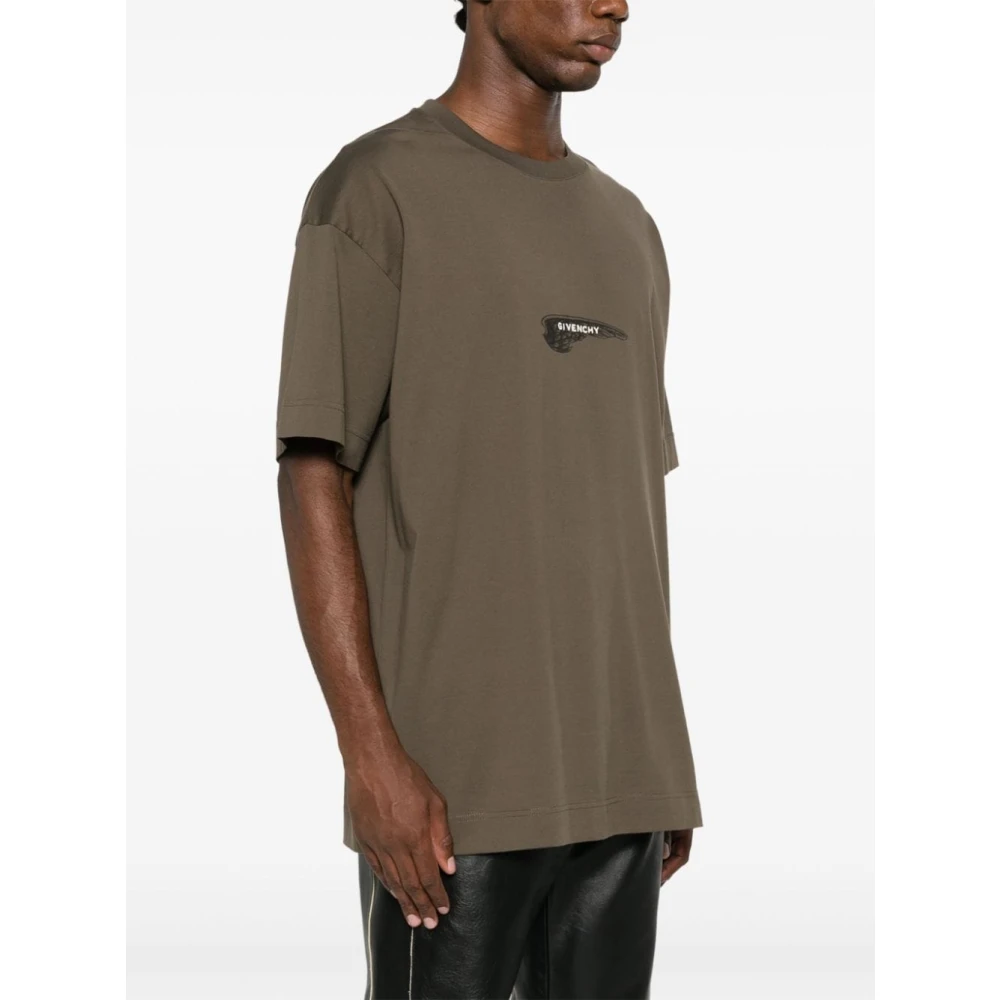 Givenchy Militair Groene Logo T-Shirt Green Heren