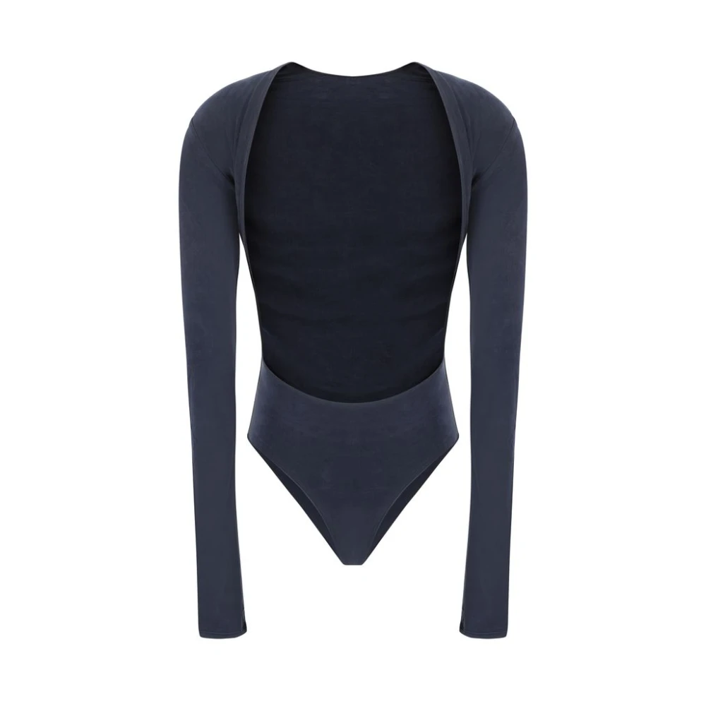 Andamane Elegante Sabrina Bodysuit met Open Rug Blue Dames
