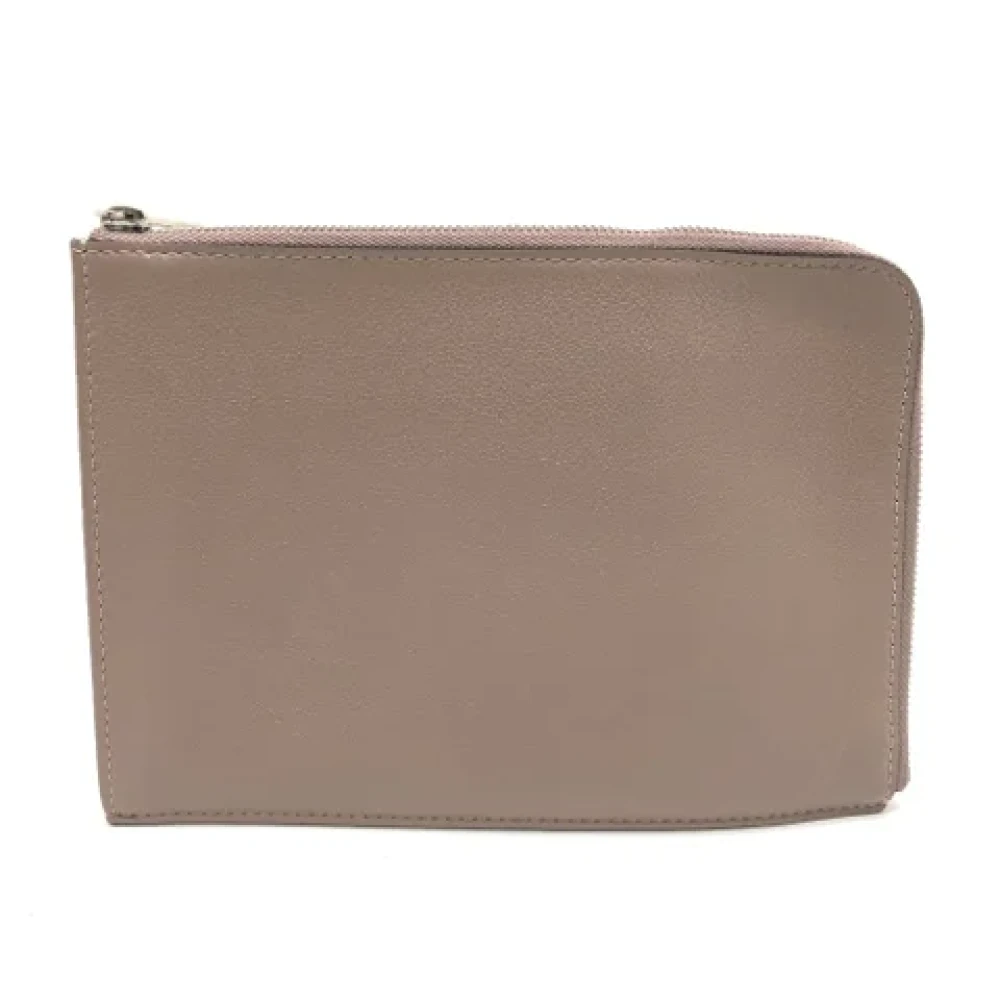Louis Vuitton Vintage Pre-owned Leather clutches Beige Dames