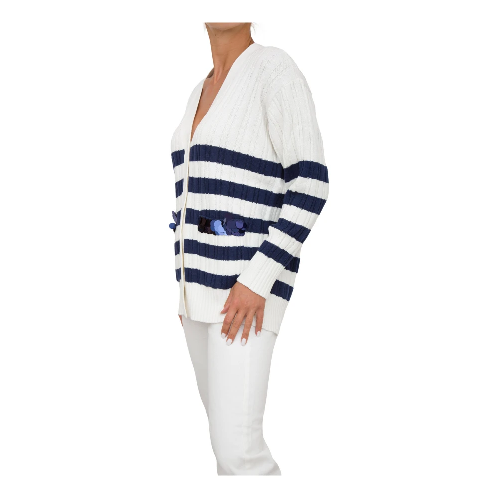 Twinset Witte Cardigan Sweater Multicolor Dames