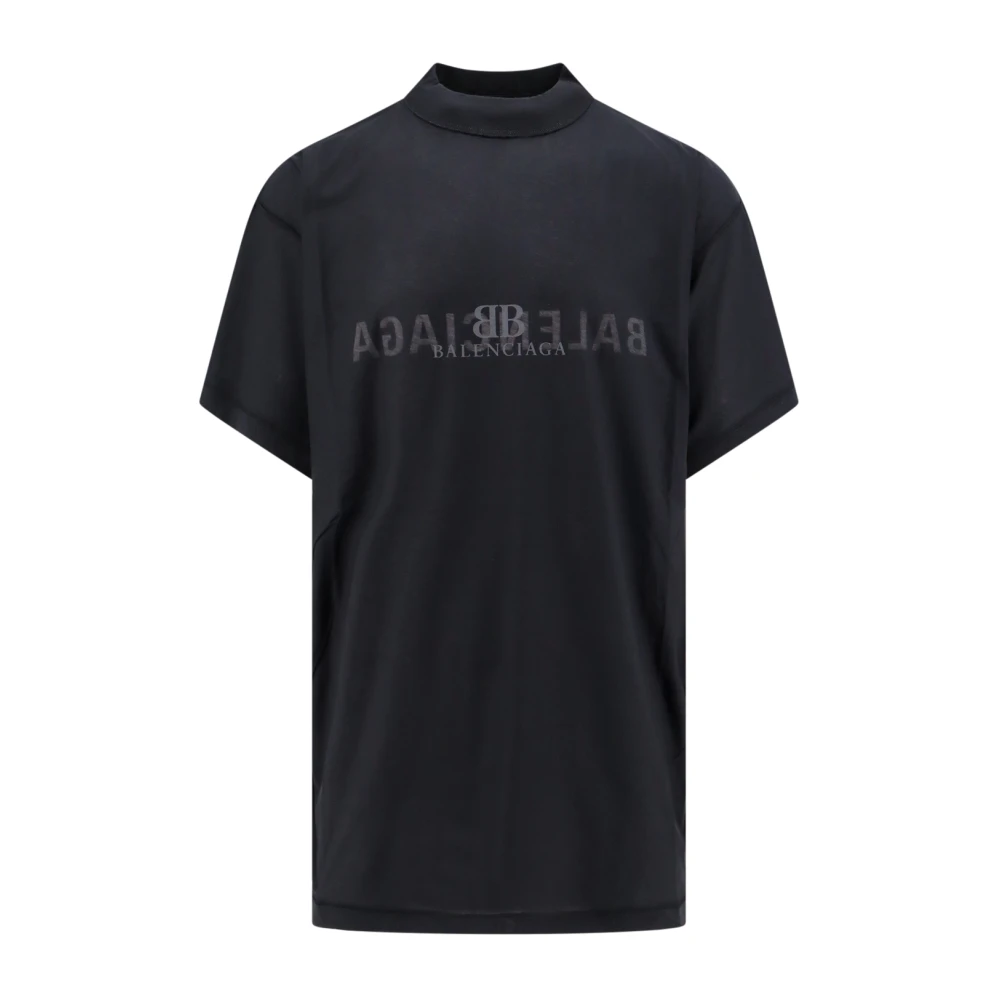 Balenciaga Katoenen T-shirt met Frontlogo Black Heren