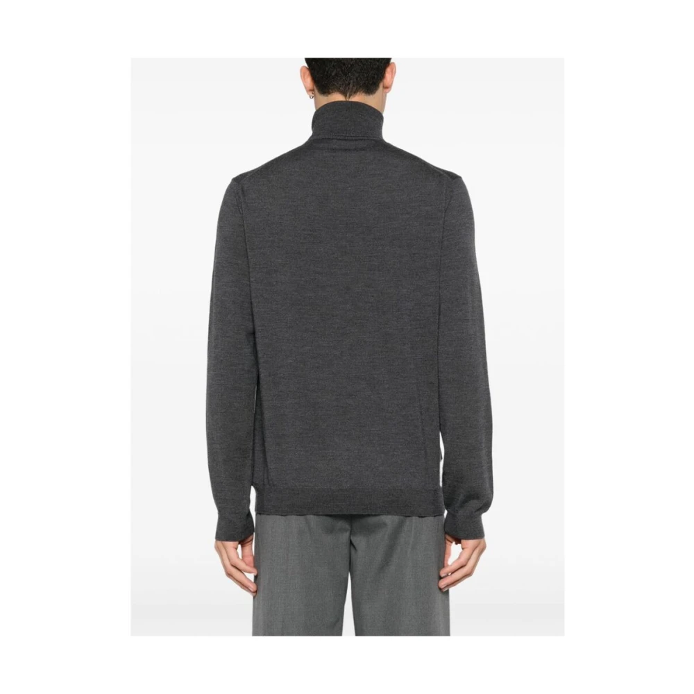 Zanone Grijze Wol Coltrui Sweater Gray Heren