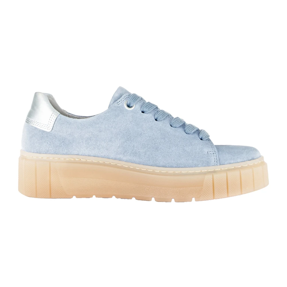 Gabor ‘86.410.46’ dames sneaker met brede pasvorm en veters – Dames Schoenen Blauw