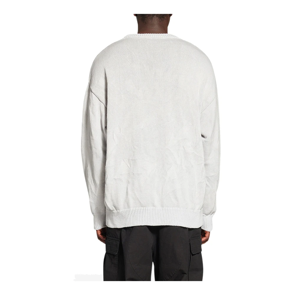 Balenciaga Geborduurd Logo Crew Neck Sweater Gray Heren
