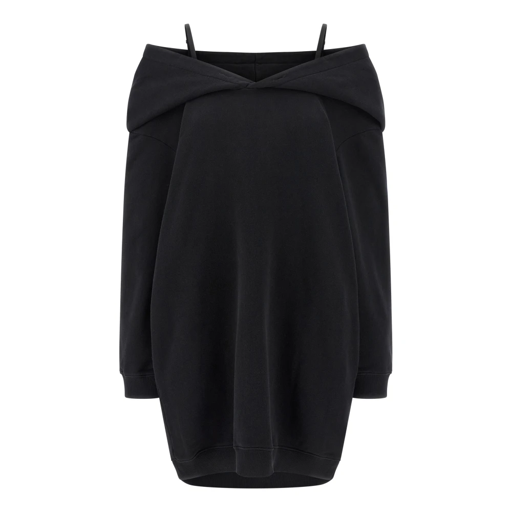 Mm6 Maison Margiela Women's Black Short Dresses, Xs, Sweatshirt Dress