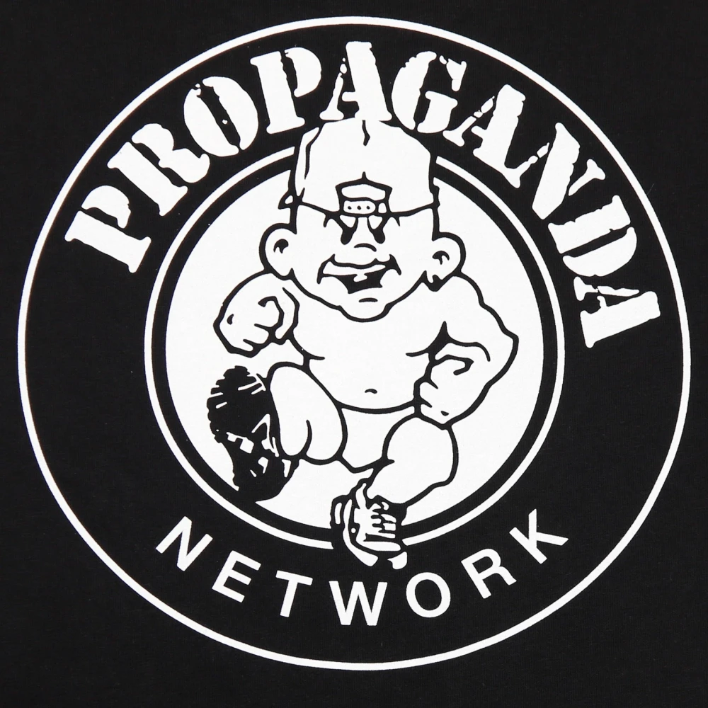Propaganda Zwarte Tee met Print Crew Neck Black Heren