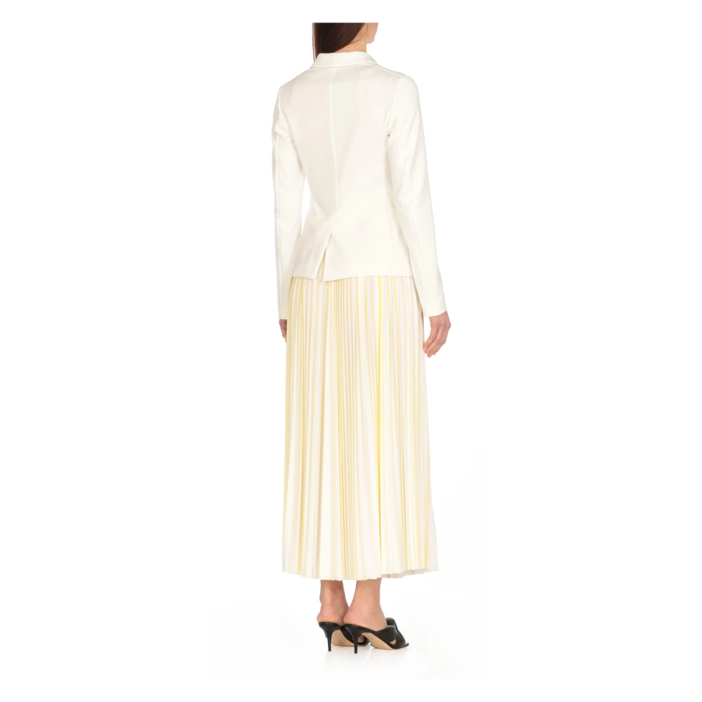 Fabiana Filippi Witte Double-Breasted Blazer met Peak Revers White Dames