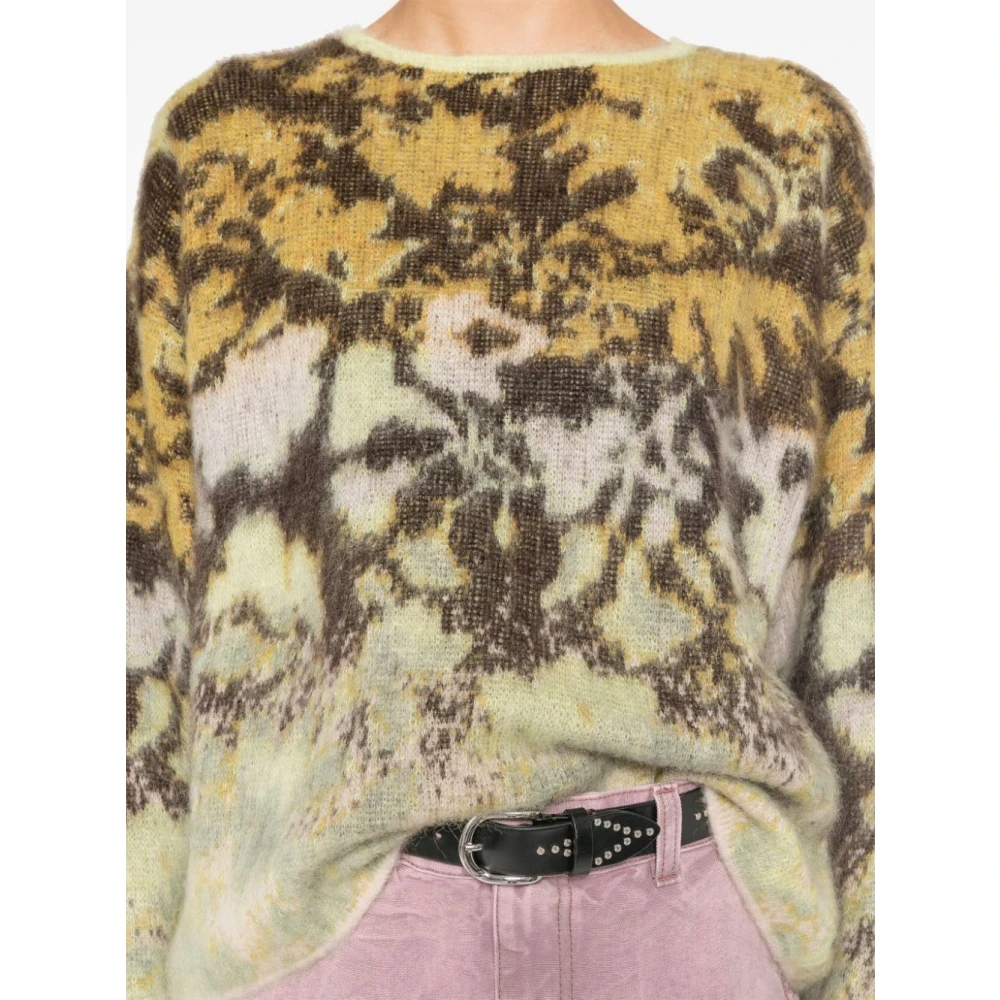 Forte Gebreide Jacquard Trui Groen Multikleur Multicolor Dames