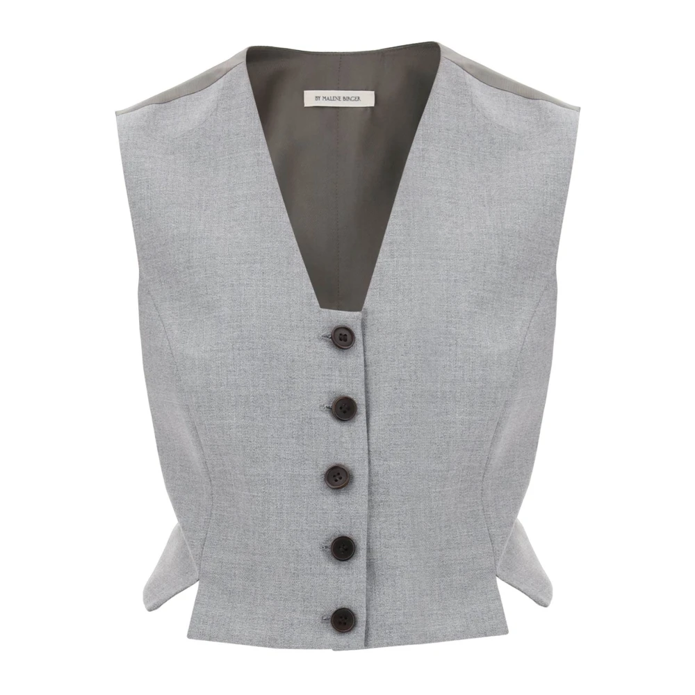 By Malene Birger Slim Fit Visgraat Vest met Splitten By Herenne Birger Gray Dames