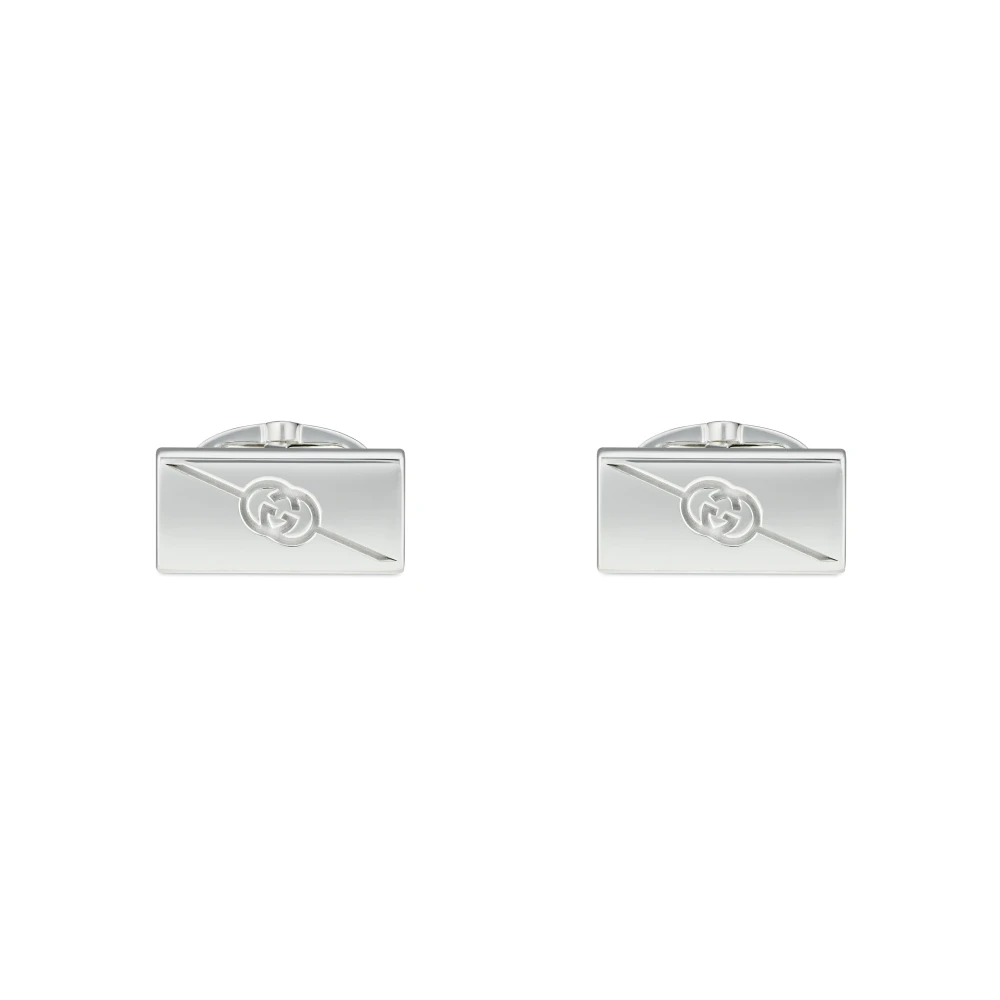 Gucci Manchetknopen van sterling zilver met Interlocking G-logo Gray Dames