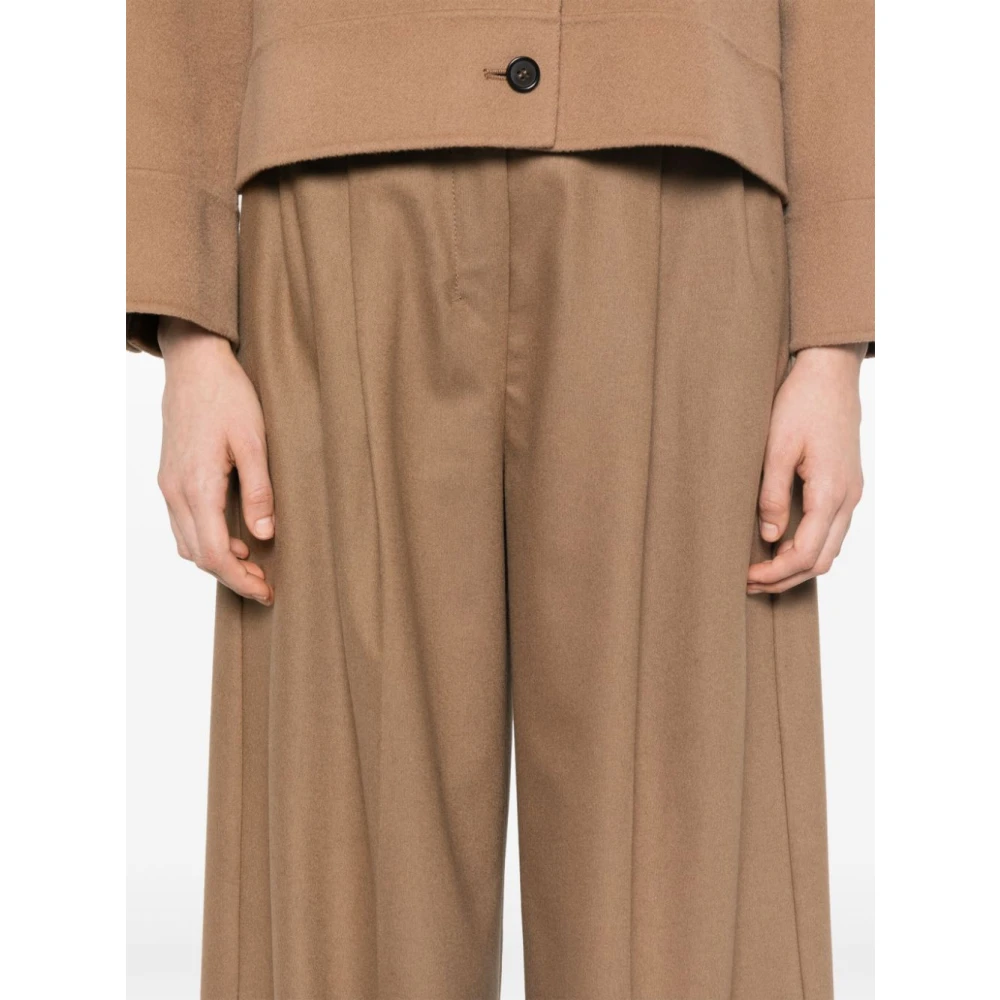 Max Mara Wijde pijpen hoge taille camel broek Brown Dames