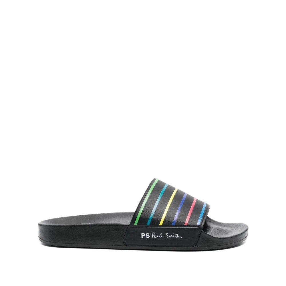 Paul Smith Regnbåge Stripe Logo Sandaler Black, Herr