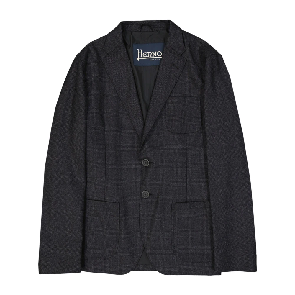 Herno Men's Gray Blazers, L, Wool Blazer Jacket