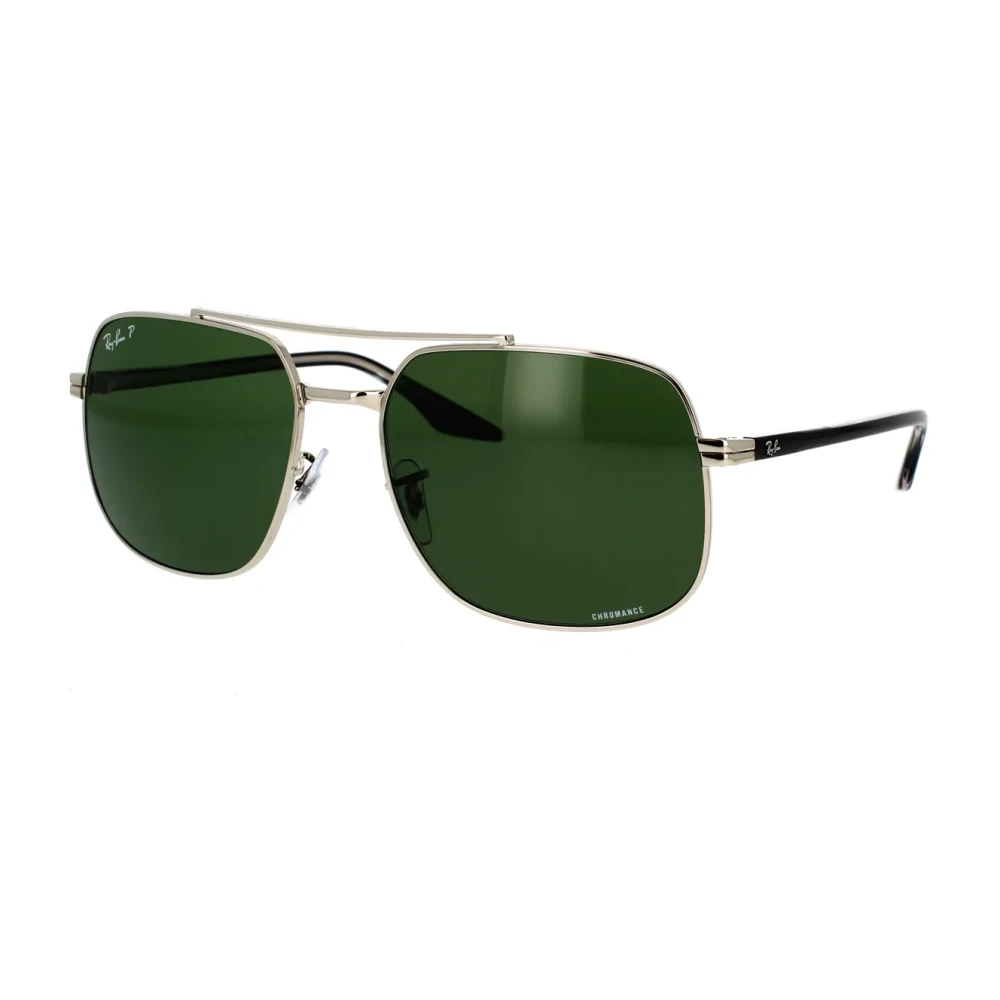 Ray-Ban Unisex Gray Square Polarized Sunglasses Metal Design