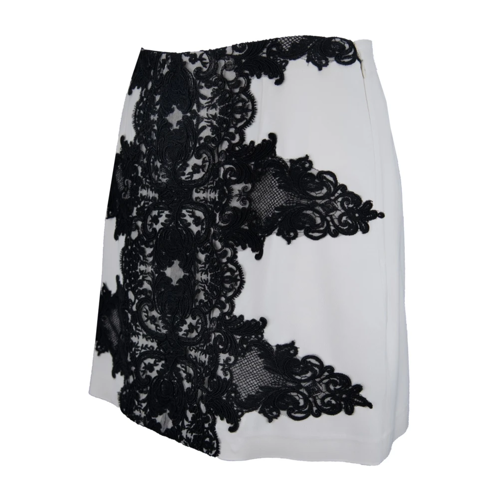Elisabetta Franchi Kanten Detail Rits Haak Korte Rok Black Dames