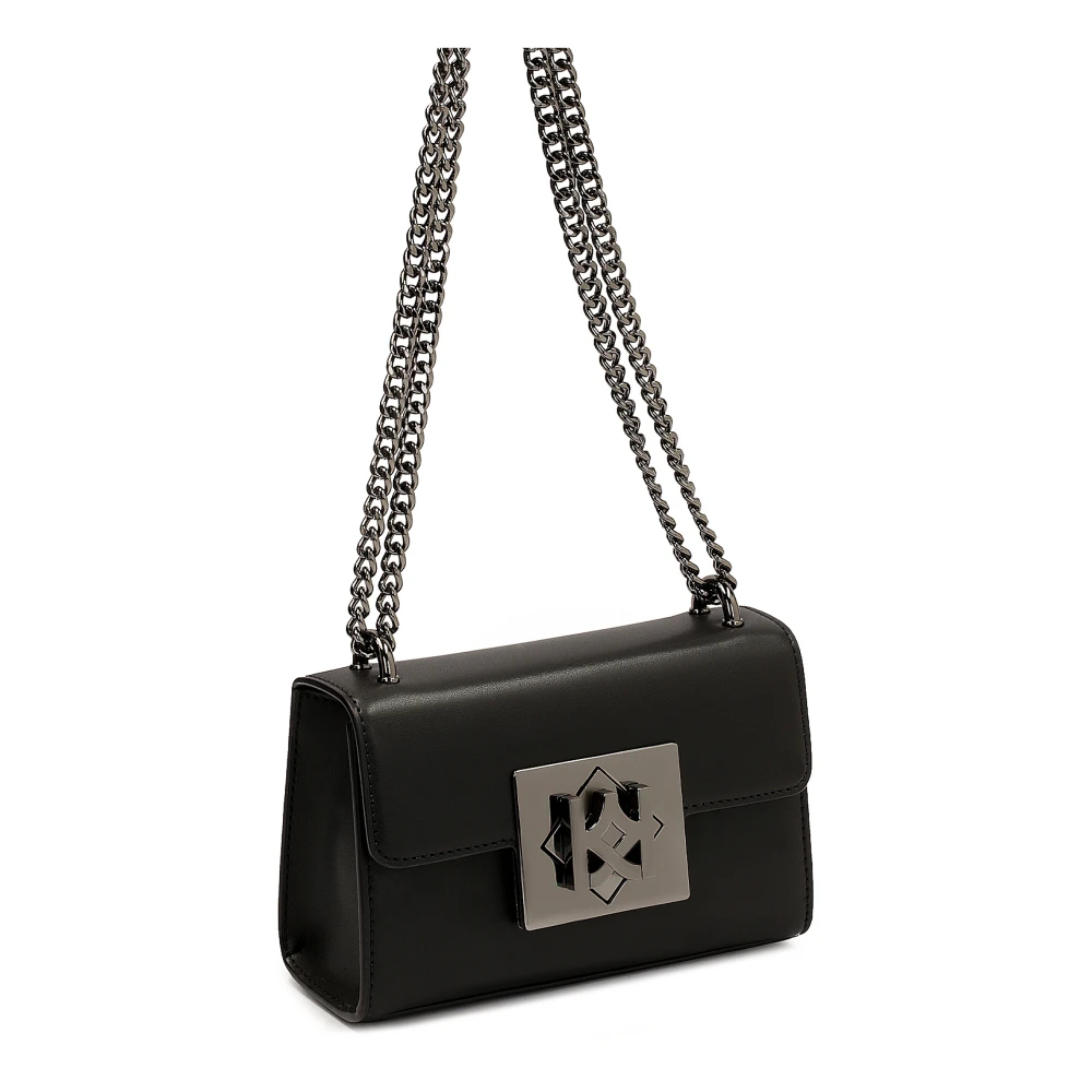 Kazar Kleine stijve tas met grote gesp Black Dames