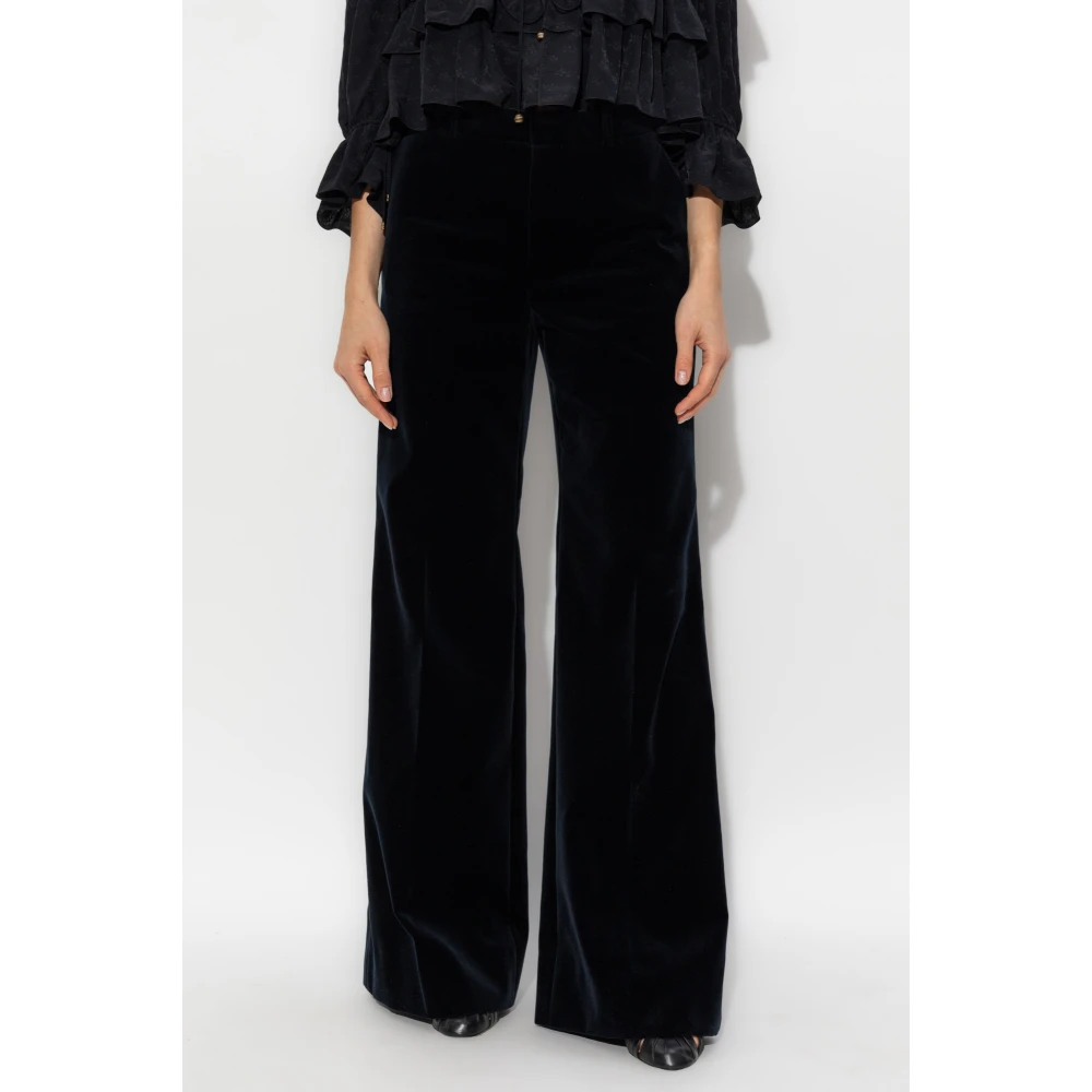 Chloé Fluwelen broek Blue Dames