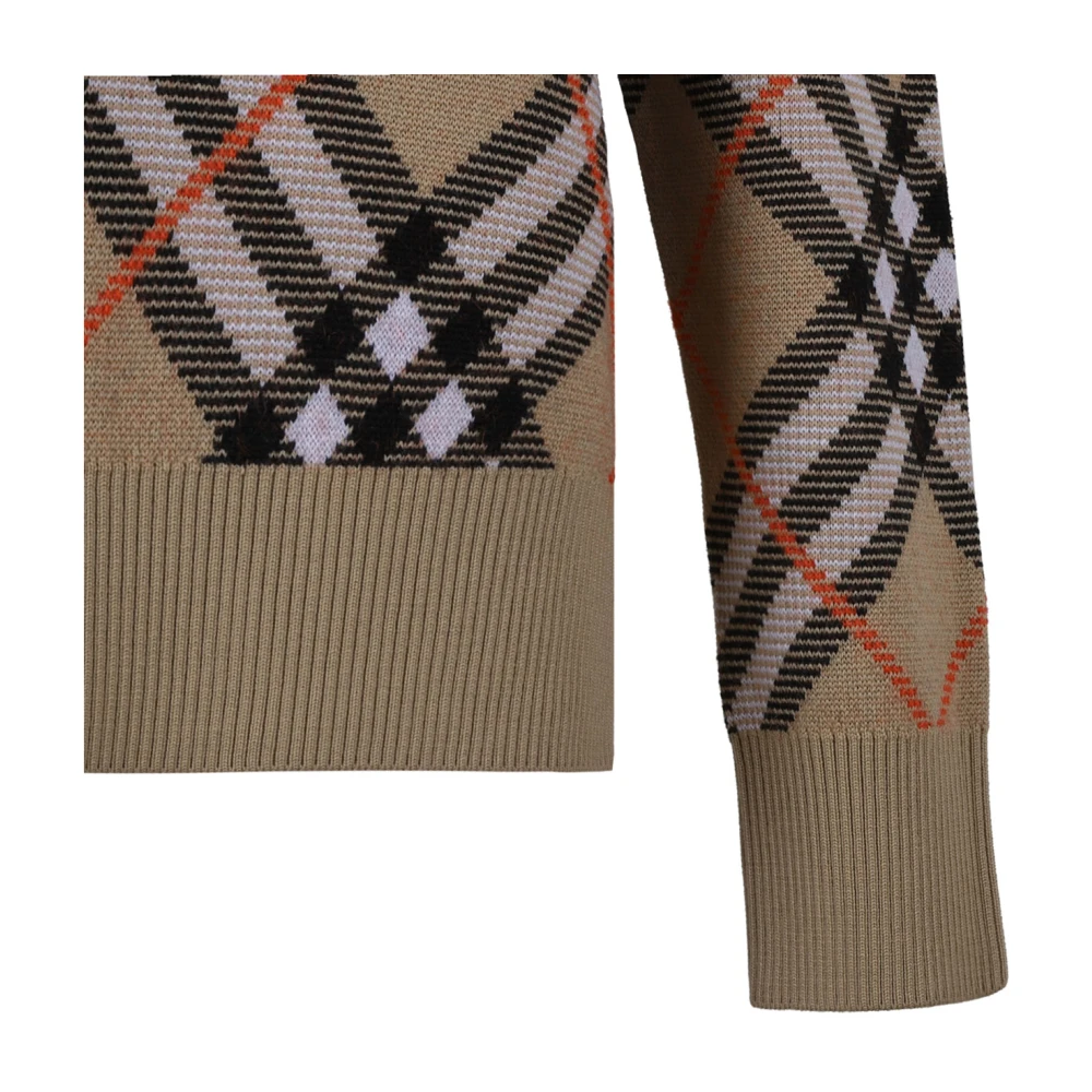 Burberry Vintage Check Intarsia Gebreide Trui Brown Dames