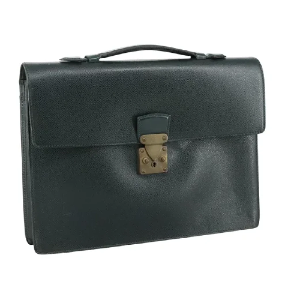 Louis Vuitton Vintage Pre-owned Leather briefcases Green Dames